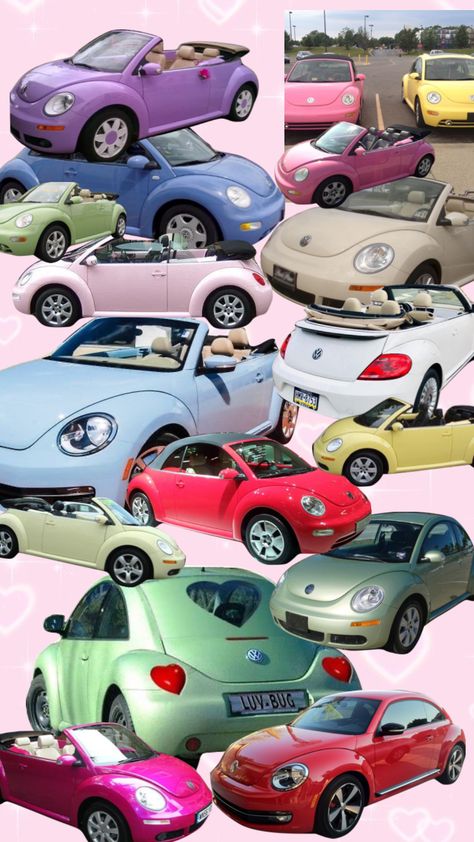 #dreamcar #vw #beetle #vwbeetle Hot Pink Volkswagen Beetle, 2008 Volkswagen Beetle, Green Vw Beetle Aesthetic, Volkswagen Beetle Interior Decor, Beetle Vw, Beetles Car, Cute Beetle Car, Cute Volkswagen Beetle, Ve Beetle