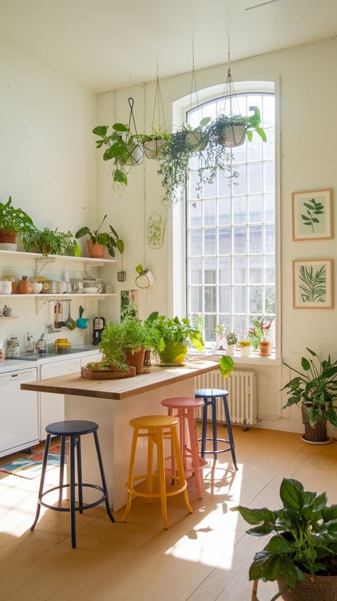 15 Kitchen Ideas to Add Greenery That'll Transform Your Space into a Botanical Oasis! Kitchen Plant Shelf, Green Tile Backsplash, Terrarium Centerpiece, Kitchen Plants, Herb Gardens, Home Coffee Bar, Kitchen Transformation, Plant Shelf, Tiny Plants