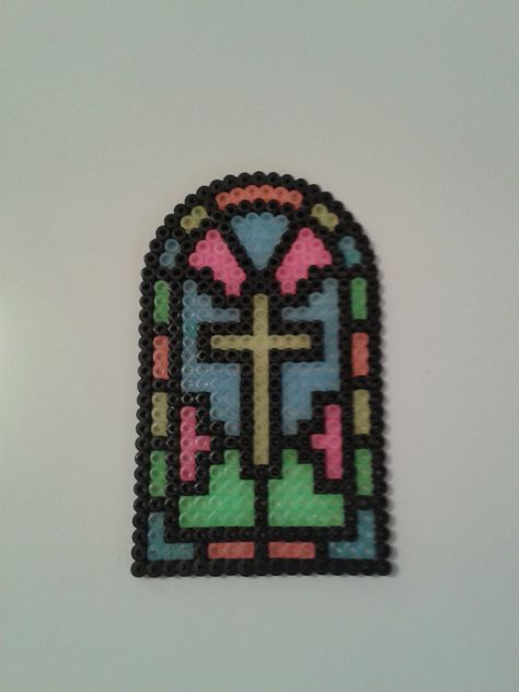 Neon Perler Bead Patterns, Perler Beads Cross, Christian Perler Bead Patterns, Cross Perler Bead Pattern, Christian Perler Beads, Cross Perler Beads, Rezz Perler Bead Patterns, Jewish Perler Beads, Glow In The Dark Perler Bead Patterns