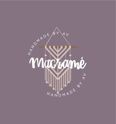 Logo for Macramé business on Behance Logo For Macrame Business, Macrame Business Logo, Macrame Business Card, Macrame Logo Design Ideas, Macrame Logo Design, Macrame Logo Ideas, Macrame Logo, Sisters Logo, Handmade Logo Design