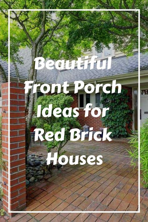 Red brick houses have a timeless appeal that is adored by many. Enhancing the charm of these houses, a porch serves as an ideal companion. A porch becomes a gathering spot where people can unwind and relish in the beauty of nature. It expands your living area outdoors, offering endless possibilities to create a space you truly adore. Allow us to inspire you with some innovative ideas for transforming your front porch into a place you'll love to spend time in... Front Porch Decor For Brick House, Small Front Porch Ideas Red Brick House, Red Brick House Front Garden, Brick House Outdoor Decor, Brick House Front Porch Ideas Modern, Flower Pots For Red Brick House, Red Brick House Entrance, Front Porch Decor Red Brick House, Red Brick Porch Decor