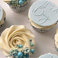 Its A Boy Cupcakes, Baby Shower Boy Cupcakes, Baby Shower Cupcakes Neutral, Boy Cupcakes, Baby Shower Cupcakes For Boy, Baby Boy Cupcakes, Baby Cupcakes, Surf Birthday, Cupcakes For Boys