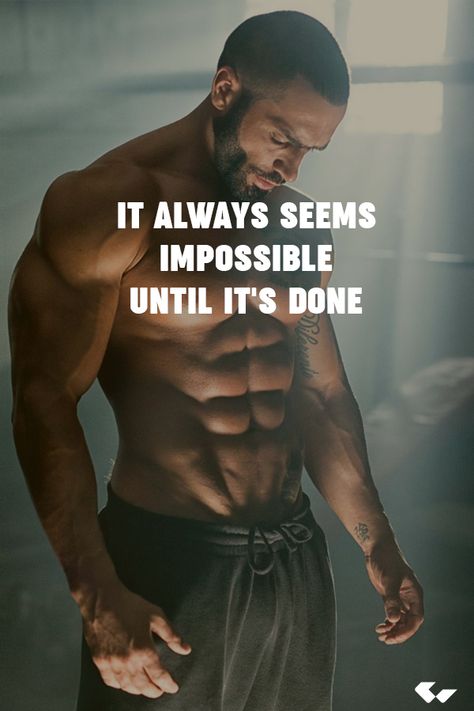 It always seems impossible until it's done #fitness #inspiration #motivation Personal Training Quotes, Training Motivation Quotes, Ayurveda Massage, Mens Fitness Motivation, Training Quotes, Feel Energized, Spinning Workout, Training Motivation, Gym Quote