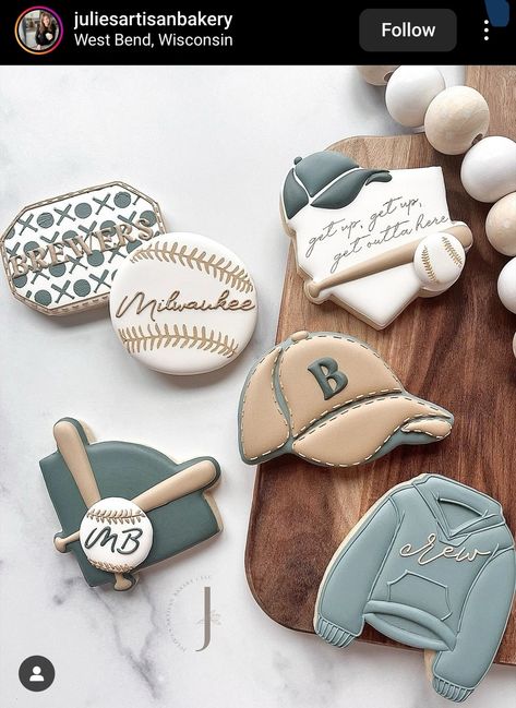 Baseball Hat Cookies Decorated, Baseball Sugar Cookies, 2024 Cookies, Sports Cookies, Baseball Cookies, Cookies Decoration, Sports Cakes, Cookie Decorations, Themed Treats