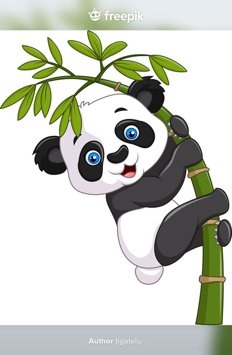 Cute funny baby panda hanging on the bam... | Premium Vector #Freepik #vector #flower #tree #baby #nature Cute Panda Cartoon, Panda Cute, Panda Illustration, Panda Drawing, Panda Art, Animal Icon, Cartoon Panda, Cute Funny Babies, Baby Panda