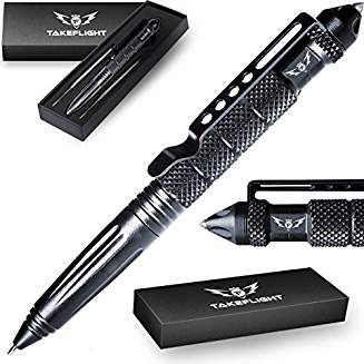 Tactical Pen Self Defense Tool - Survival Multitool + Window Glass Breaker for Police, Military, SWAT, EDC | Smooth Writing Black Ballpoint, Gift Boxed with Extra Refills Wooden Docking Station, Window Breaker, Tactical Pen, Molle System, Self Defense Tools, Glass Breaker, Pen Collection, Breaking In, Bug Out Bag