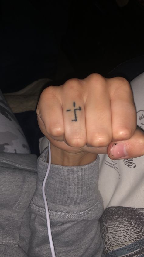 Cool Stick And Poke Tattoos For Guys, Mens Stick And Poke Tattoos, Cross Stick N Poke, Cross Stick And Poke Tattoo, Stick And Poke Tattoo Ideas Men, Stick N Poke Finger Tattoos, Stick And Poke Tattoo Men, Finger Stick And Pokes, Stud Tattoos