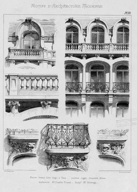 Architectural Drawings by Noe L Drawing Of Buildings, French Home Style, Classic Balcony, 1920s Architecture, 1920s Aesthetic, Classic Facade, Architecture Classic, Parisian Decor, Architecture City