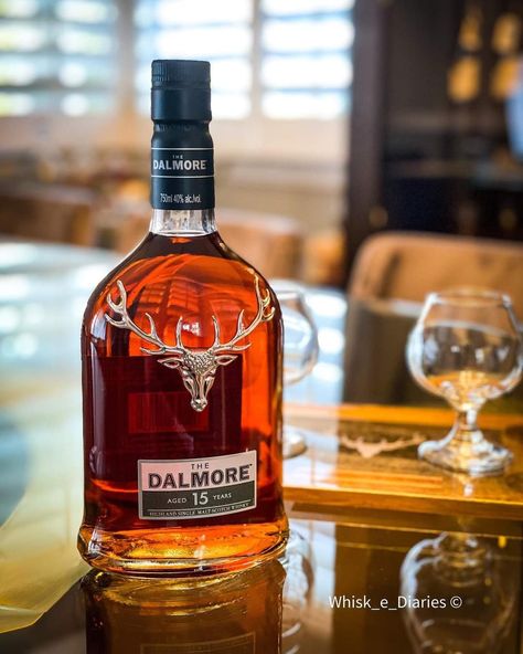 This Dalmore is a 15 years old scotch single malt from the highland region and it comes with 40% ABV. The whiskey is aged in American White oaks for 12 years and then finished for an additional 3 years in a variety of Sherry casks of different ages including Apostoles, Amoroso and Oloroso casks. The nose starts sweet and fruity with a lot of Sherry notes; baked apples, cherries and caramel. The palate is round and fruity with a lot of dark fruity notes… vanilla, stewed apple with cloves Creative Products, Baked Apples, Scotch Whisky, Single Malt, Fun Drinks, Scotch, Whiskey Bottle, Etsy Account, Apples