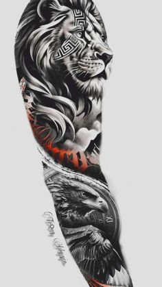 Lion And Eagle Tattoo, Lion And Eagle, Eagle Tattoo, Lion Tattoo, Lion, Tattoos