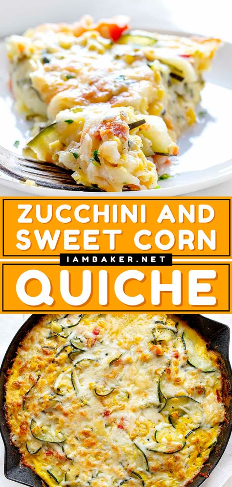 Eggs And Zucchini, Quiche Zucchini, Strength Training Back, Corn Quiche, Back Health, Quiche Recipes Easy, I Am Baker, Savory Dinner, Quiche Recipes