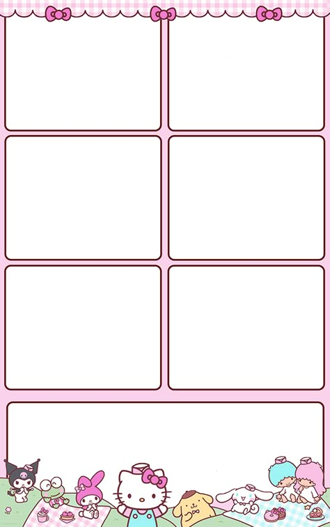 Pages Template, Sanrio To Do List, Graphic Design Planner, Hello Kitty School Schedule, Sanrio Template, To Do List Planner, Sanrio Planner Printables, Hello Kitty Template, Digital Planner Pages