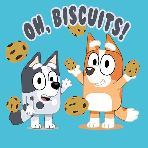 Bluey Oh Biscuits, Muffin From Bluey Cartoon, Bluey Wallpaper, Muffin Shop, Fiesta Bluey, Muffin Flavors, Funny Dog Faces, Bluey Birthday Party, Heeler Puppies