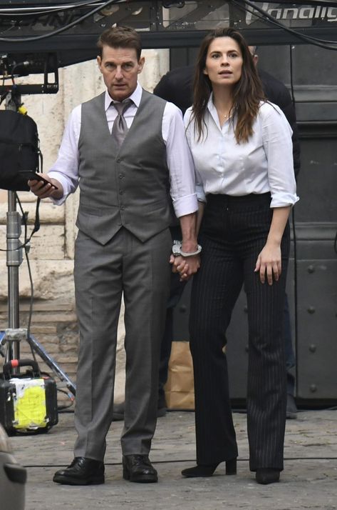 Mission Impossible 7, Mimi Rogers, Christopher Mcquarrie, Bob Marley Pictures, Tom Cruise Movies, Hayley Atwell, Mission Impossible, Mens Fashion Classy, Charlie Chaplin