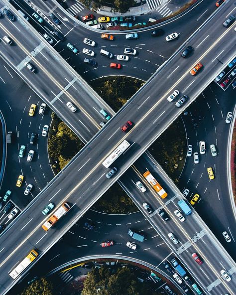 Highway Roundabout China.. Flying Lessons, New Drone, Aerial Drone, Drone Photos, The Windy City, Aerial Photo, City Photography, Drone Photography, Birds Eye View