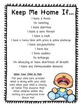 Keep Me Home If.... Infants Activities, Daycare Contract, School Binders, Childcare Ideas, Positive Actions, Daycare Forms, School Binder, Home Daycare, School Nurse