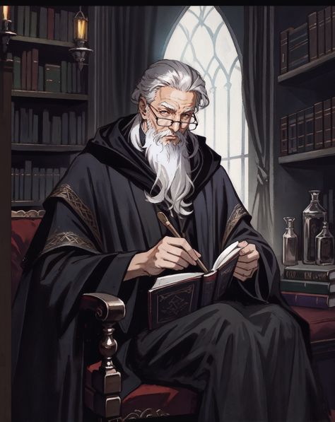 Wizard Professor, Fantasy Librarian, Medieval Scholar, Oc Generator, Dnd Wizard, Pirate Art, Library Art, Roleplay Characters, Human Male