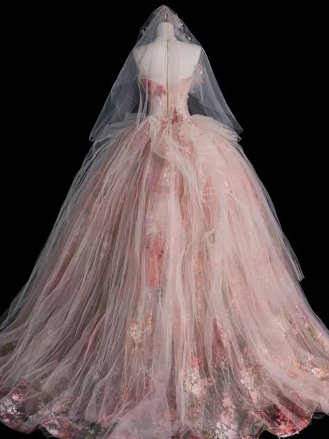 Soft Pink Wedding Dress, Pink And White Wedding Dress, Pink Bride Dress, Barbie And The Secret Door, Matric Ball Dresses, Untraditional Wedding Dress, Light Pink Wedding Dress, Fairytale Ball, Wedding Dress Pink