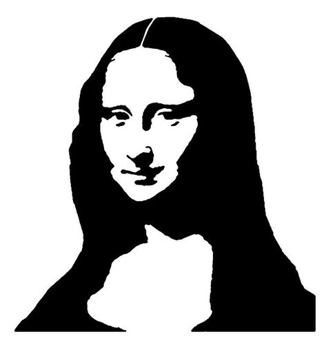 Mona Lisa [Mafferz on FLICKR] (Gioconda / Mona Lisa) Stencil Drawings, Pop Art Black And White, Stencil Ideas, Pop Art Ideas, Stencil Art Ideas, Negative Space Art, Pop Art Portraits, Silhouette Stencil, Pencil Art Drawings