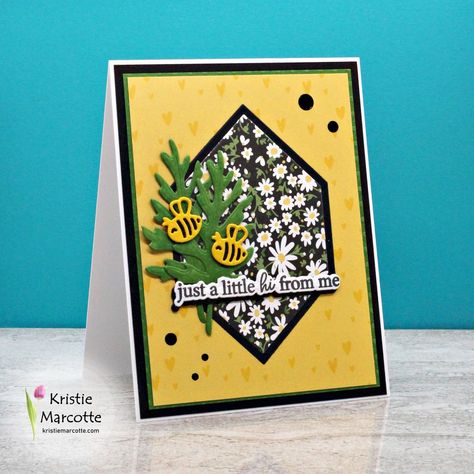 Echo Park | Bee Happy | 33 Card from One 6×6 Paper Pad – Kristie Marcotte Echo Park Bee Happy Cards, Echo Park Bee Happy, Bee Thankful, Hello Word, Kristie Marcotte, Honey Bee Stamps, Flower Circle, Bee Cards, Happy Cards