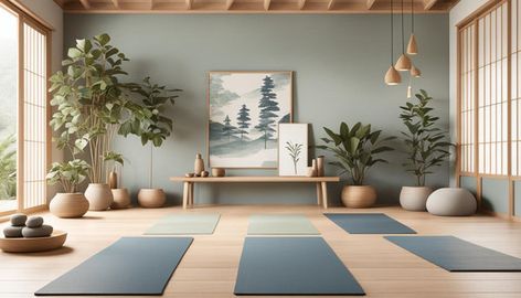 Home Yoga Room Ideas, Yoga Studio Design Interiors, Yoga Room Ideas, Yoga Studio Interior, Home Yoga Room, Calm Room, Yoga Studio Design, Meditation Corner, Yoga Studio Decor