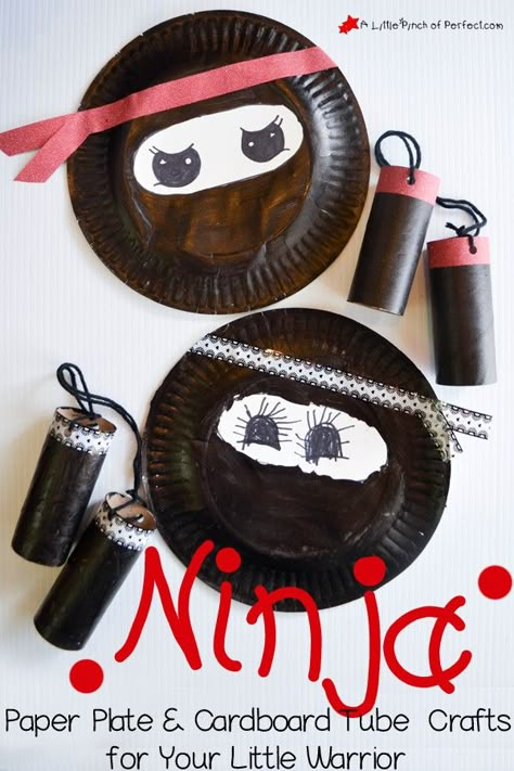 Paper Plate Dragon, Ninja Craft, Ninja Activities, Ninja Crafts, Cardboard Tube Crafts, Ninja Theme, Dragon Craft, Dragons Race To The Edge, Tube Crafts