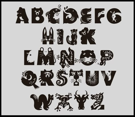 Animal alphabet code cracking – Mongabay Kids Animal Fonts Alphabet, Animal Lettering, Basic Typography, Animal Typography, Calligraphy For Kids, Typography Abc, Animal Font, Animal Alphabet Letters, Alphabet Code