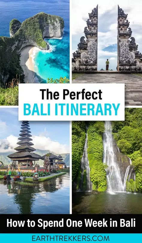 7 day Bali itinerary. How to spend one week in Bali, Indonesia. Detailed daily itinerary, best things to do in Bali, plus where to eat and where to stay. Visit Ubud, Nusa Penida, Mount Batur, Ubud, Uluwatu and more. Lovina Bali, Bali Itinerary, Bali Trip, Voyage Bali, Bali Vacation, Bali Travel Guide, Nusa Penida, Couple Travel, Travel Destinations Asia