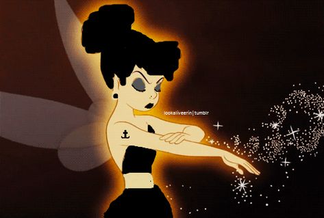 Disney Punk Edits, Tinkerbell Cosplay, Hipster Disney, Bubblegum Marceline, Punk Edits, Goth Disney Princesses, Disney Punk, Goth Disney, Tinkerbell And Friends