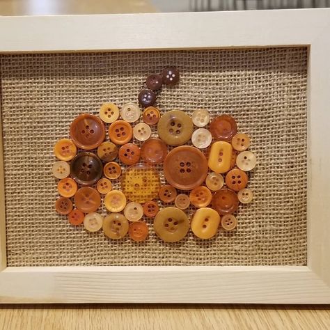 Fall Crafts With Buttons, Buttons Crafts Diy, Monthly Crafts, Craft Club, Button Art, Button Crafts, Fall Crafts, Fall Halloween, Fall Decor