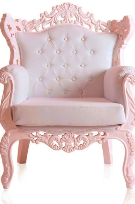 first home Pink Furniture, Pink Chair, Ornate Design, White Living, White Chair, White Living Room, Chic Bedroom, Beautiful Chair, Vintage Diy