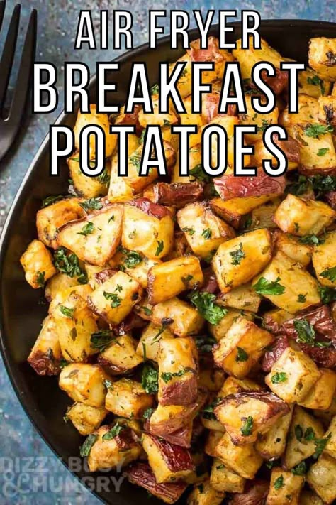 Fried Breakfast Potatoes, Air Fryer Breakfast Potatoes, Airfryer Breakfast, Crispy Breakfast Potatoes, Air Fry Potatoes, Air Fryer Breakfast, Potato Breakfast Recipes, Restaurant Breakfast, Air Fryer Recipes Breakfast