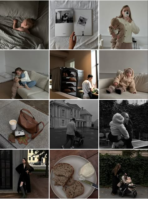 Mom Influencers Instagram, Mommy Instagram Feed, Mom Instagram Aesthetic, Motherhood Instagram Feed, Instagram Grid Layout, Mom Instagram, Deep Winter Colors, Instagram Feed Layout, Baby Layouts