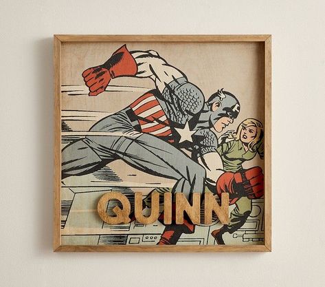 Marvel Heritage Pillow curated on LTK Vintage Superhero Bedroom, Bedroom Ideas Themes, Captain America Bedroom, Boys Superhero Bedroom, Marvel Nursery, Marvel Bedroom, Provincial Stain, House Elves, Superhero Bedroom