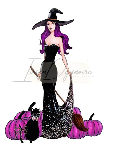 Ivana Dejanovic’s Instagram post: “Happy Halloween weekend :) #fashionillustrations #fashionsketches #fashionillustrator #artlicensing #fashionart #halloween…” Witch Fashion Illustration, Halloween Costumes Drawings, Halloween Costume Drawing, Halloween Fashion Illustration, Fashion Course, Fashion Costume Halloween, Halloween Party Dress, Witch Dress, Dress Illustration