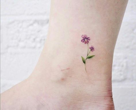 Small Violet Flower Tattoo, Violet Flower Tattoo, Violet Flower Tattoos, Violet Tattoo, Tiny Flower Tattoos, Flower Tat, 16 Tattoo, Shape Tattoo, Meaningful Tattoos For Women