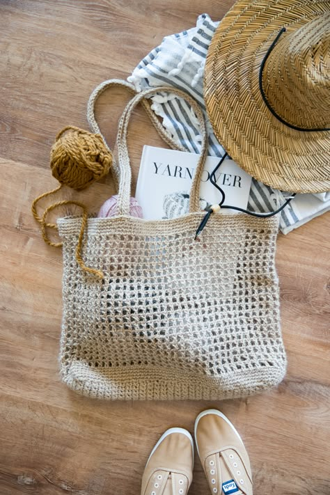 Jute Mesh Tote – Free Crochet Pattern Summer Jute Crochet Tote Bag, Crochet Jute Beach Tote Bag, Trendy Jute Crochet Shopping Bag, Everyday Summer Jute Crochet Bag, Beach Crochet Bag, Crochet Shopping Bag, Summer Jute Crochet Bag With Macrame, Free Crochet Bag Patterns, Tote Crochet