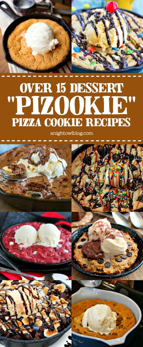 Cookie Pizza Recipe, Pizookie Recipe, Dessert Pizzas, Pizza Cookie, Dessert Pizza Recipes, Pizza Oven Recipes, Cookie Pizza, Dessert For Two, Dessert Pizza