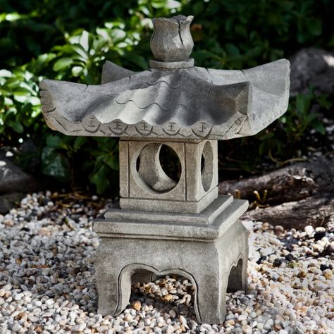 Campania International Antique Pagoda Garden Statue - Garden Statues at Hayneedle Garden Temple, Temple Ideas, Japanese Garden Decor, Pagoda Temple, Pagoda Garden, Solar Light Crafts, Campania International, Japanese Pagoda, Temple Gardens