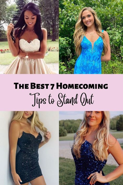 Homecoming Tips 2023 Homecoming Trends, How To Get Ready For Homecoming, How To Get Asked To Hoco, Homecoming Styles, Homecoming To Do List, Homecoming Essentials, 2023 Homecoming Dress Trends, Home Coming Dresses 2023, 2023 Homecoming