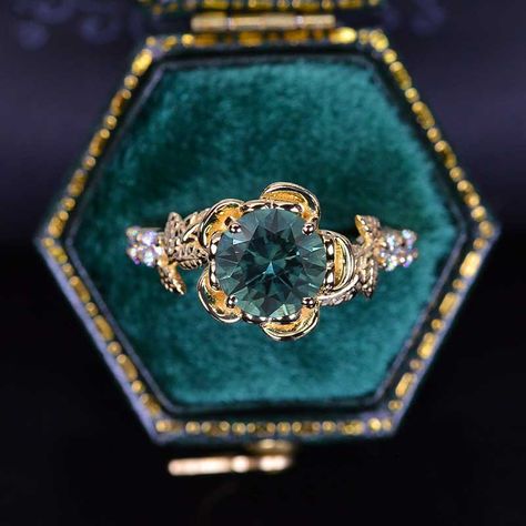 clio-https://clio.giliarto.com/ring/1/985 Round Emerald Engagement Ring, Engagement Rings Floral, Teal Sapphire Engagement Ring, Teal Rings, Floral Halo, Floral Engagement Ring, Dream Engagement, Jewelry Accessories Ideas, Dream Engagement Rings