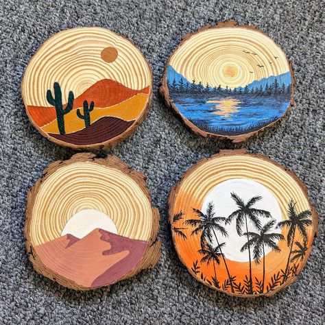 This Acrylic Paintings item by TheArtNookByHannah has 3 favorites from Etsy shoppers. Ships from Mayer, AZ. Listed on Aug 22, 2024 Slice Wood Art, Circular Wood Painting, Mini Wood Slice Painting, Scrap Wood Painting Ideas, Wood Round Art, Fun Things To Paint Easy, Art On Wood Slices, Log Slice Painting, Painting On Wood Slices Ideas