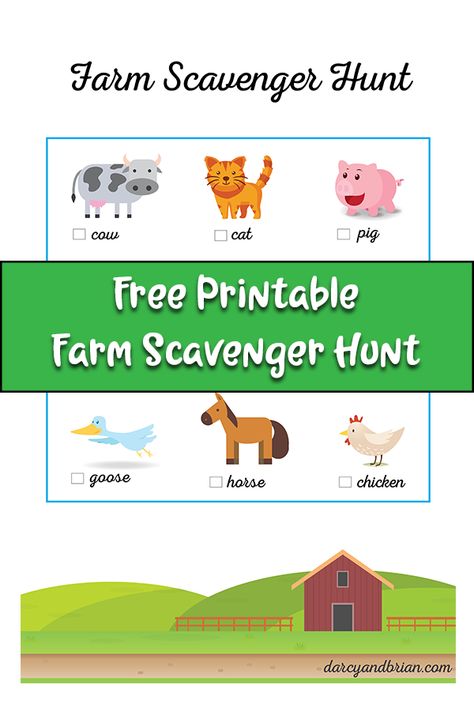 Grab this free printable farm scavenger hunt for kids! Great activity to do while spending a day at petting farm with your family or on a field trip with a group of students. There are pictures of animals plus text making it ideal for preschoolers, kindergartners, and older kids too. Farm Field Trip Activities, Farm Scavenger Hunt For Kids, Farm Scavenger Hunt, Free Printable Scavenger Hunt, Printable Scavenger Hunt, Petting Farm, Preschool Farm, Farm Animal Toys, Printable Games For Kids