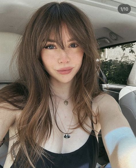 Attractive Haircuts Women, Side Part Haircut Women Long, Haircut Wide Face, Bangs For Round Face Shoulder Length, Side Part Haircut Women, Inverted Triangle Face Shape Hairstyles, Bangs For Heart Shaped Face, Face Framing Bangs Long Hair, Rockstar Girlfriend Hair