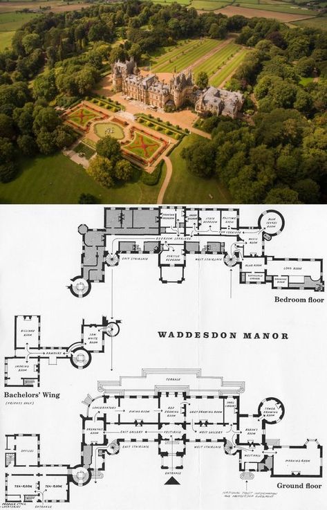 Palace Floor Plan, Manor House Plans, Castle House Plans, Mansion Homes, Castle Floor Plan, Waddesdon Manor, Castle Plans, English Manor Houses, House Plans Mansion