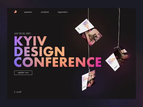 Design Conference Landing Page Concept by Anastasiya Melnyk for Ralabs on Dribbble Design Conference, Directory Design, Conference Design, Louvre Museum, Mobile App Development Companies, Marketing Techniques, Learning Design, Design Jobs, App Development Companies