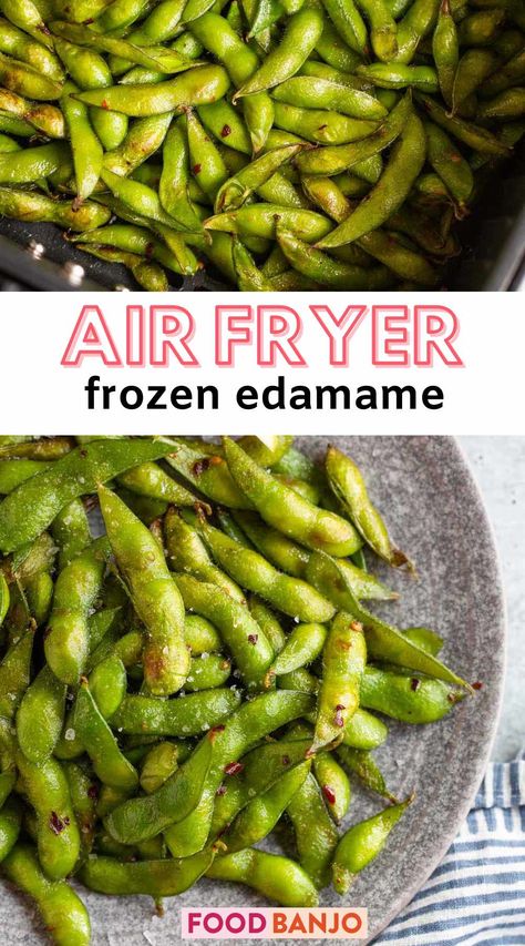 air fryer frozen edamame Roasted Edamame, Edamame Recipes, Air Fryer Oven Recipes, Air Fry Recipes, Lost 100 Pounds, Air Fryer Dinner Recipes, Air Fryer Healthy, Healthy Snacks Easy, Air Fryer Recipes Easy