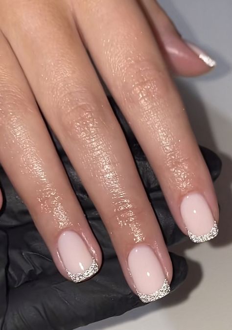 Sparkle French Manicure, French Manicure Designs, French Manicure Nails, Classic Nails, Star Nails, Short Nail Designs, French Tip Nails, Wedding Hair And Makeup, Gorgeous Nails