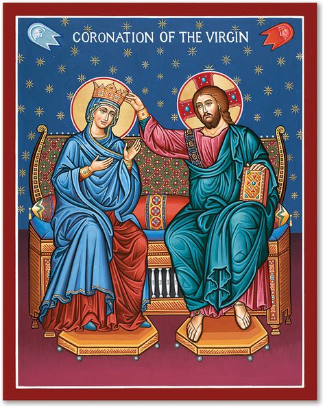 Monastery Icons, Rosary Mysteries, Virgin Mary Icon, Mary 1, Holy Thursday, Queen Of Heaven, The Coronation, Christian Devotions, Byzantine Art