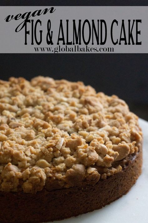 This Vegan Fig and Almond Cake is like a Fig Newton in cake form with the added temptation of almond streusel topping! Vegan Fig Cake, Plant Meals, Fig Dessert, Fig Cake, Cake Form, Almond Cake Recipe, Vegan Cakes, Vegan Sour Cream, Baking Basics